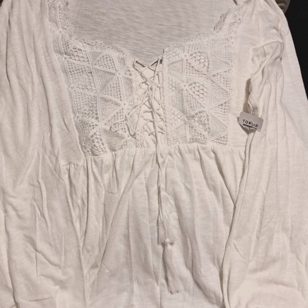 White casual flare bottom blouse